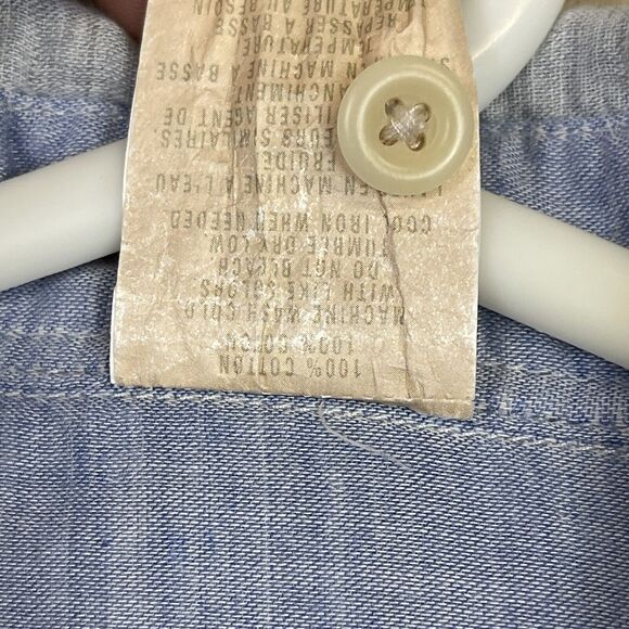 Faherty Shirt Mens‎ Medium Blue Reversable Preppy Long Sleeve Casual Adult - Picture 9 of 11